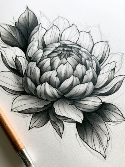 Monochrome Peony Sketch Poster. poster