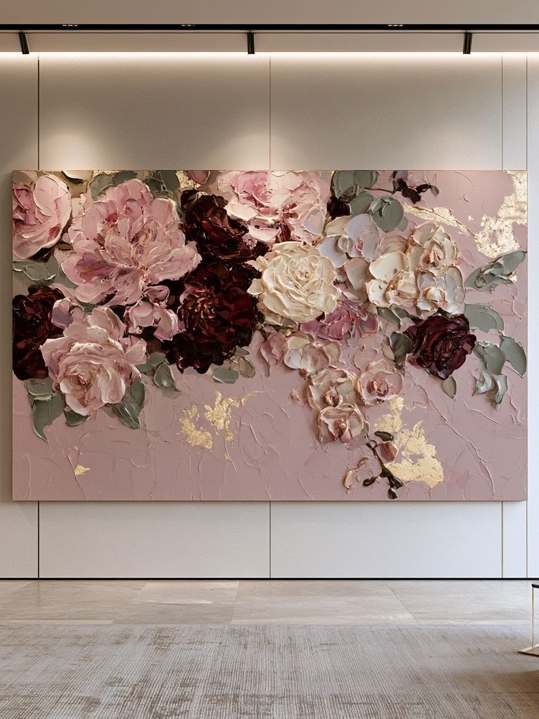 Blush Floral Texture Print. poster detail