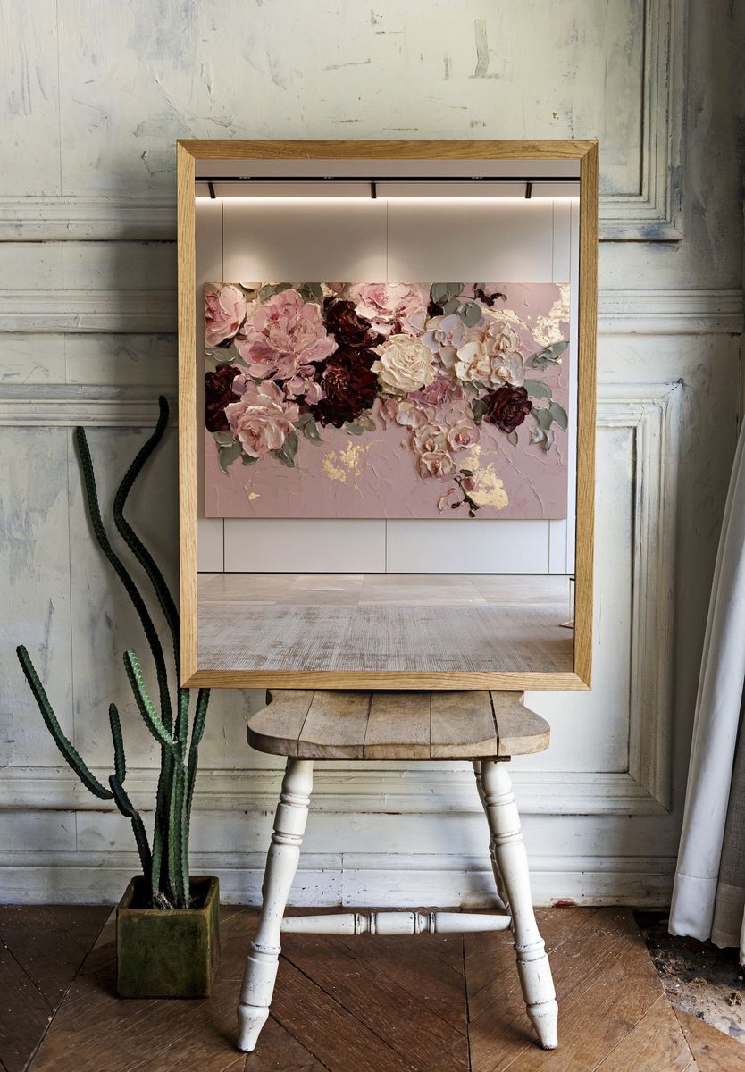 Blush Floral Texture Print. — room view 1