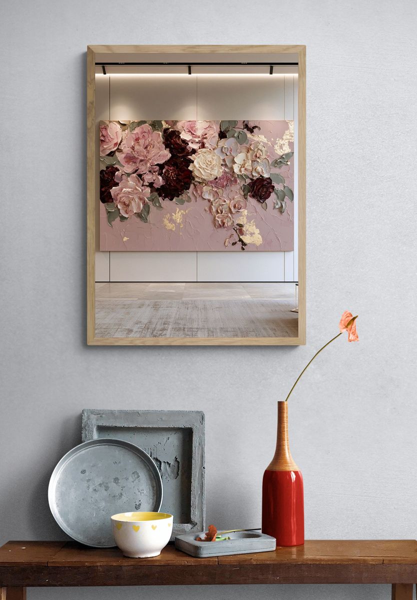 Blush Floral Texture Print. — room view 3