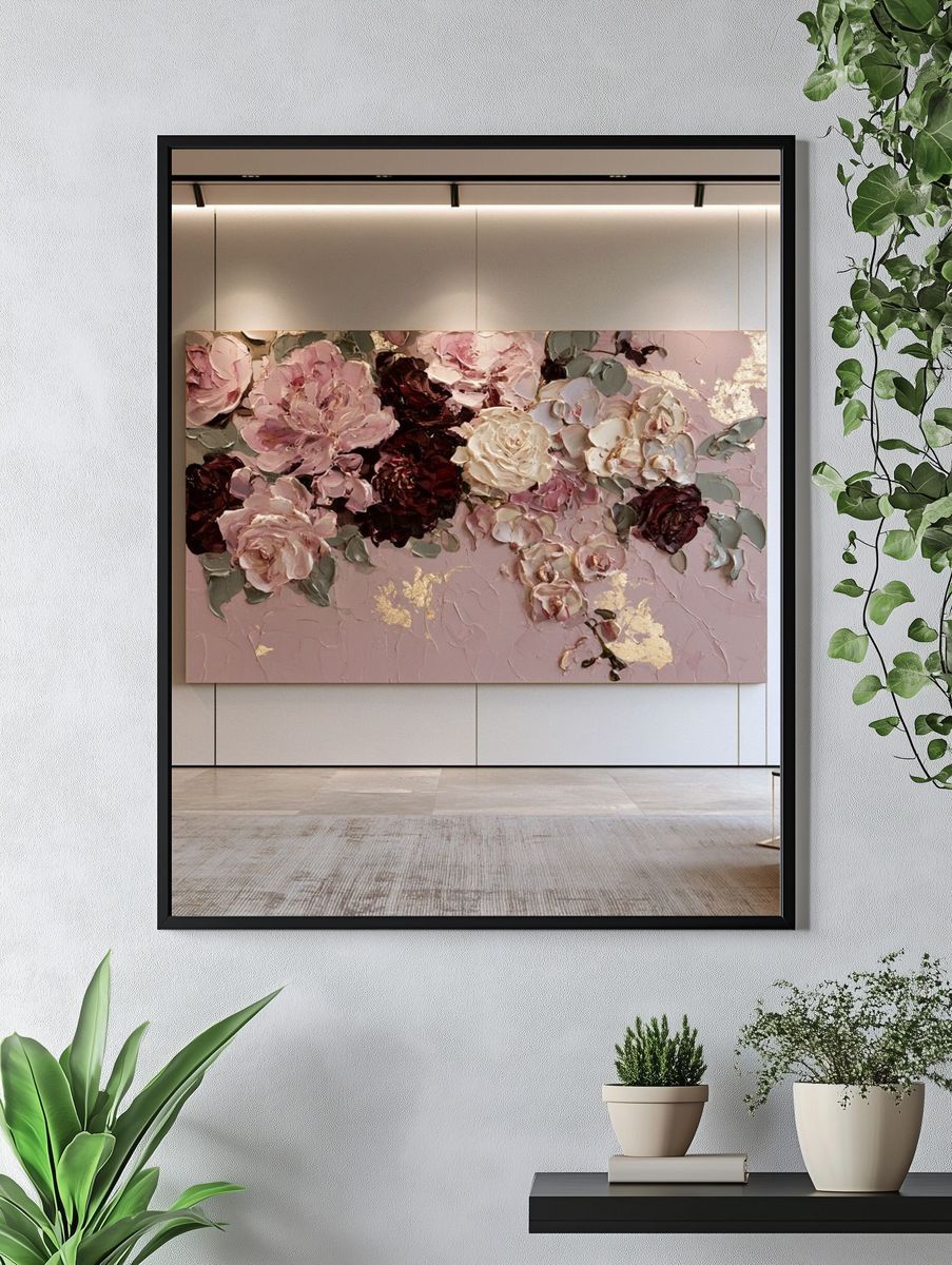 Blush Floral Texture Print. — room view 4