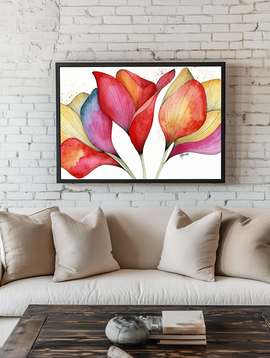 Colorful Petal Bloom Botanical Poster. room preview