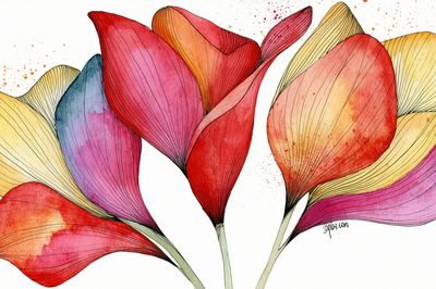 Colorful Petal Bloom Botanical Poster. poster print