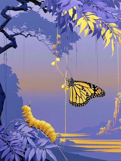 Monarch Butterfly Botanical Print. poster
