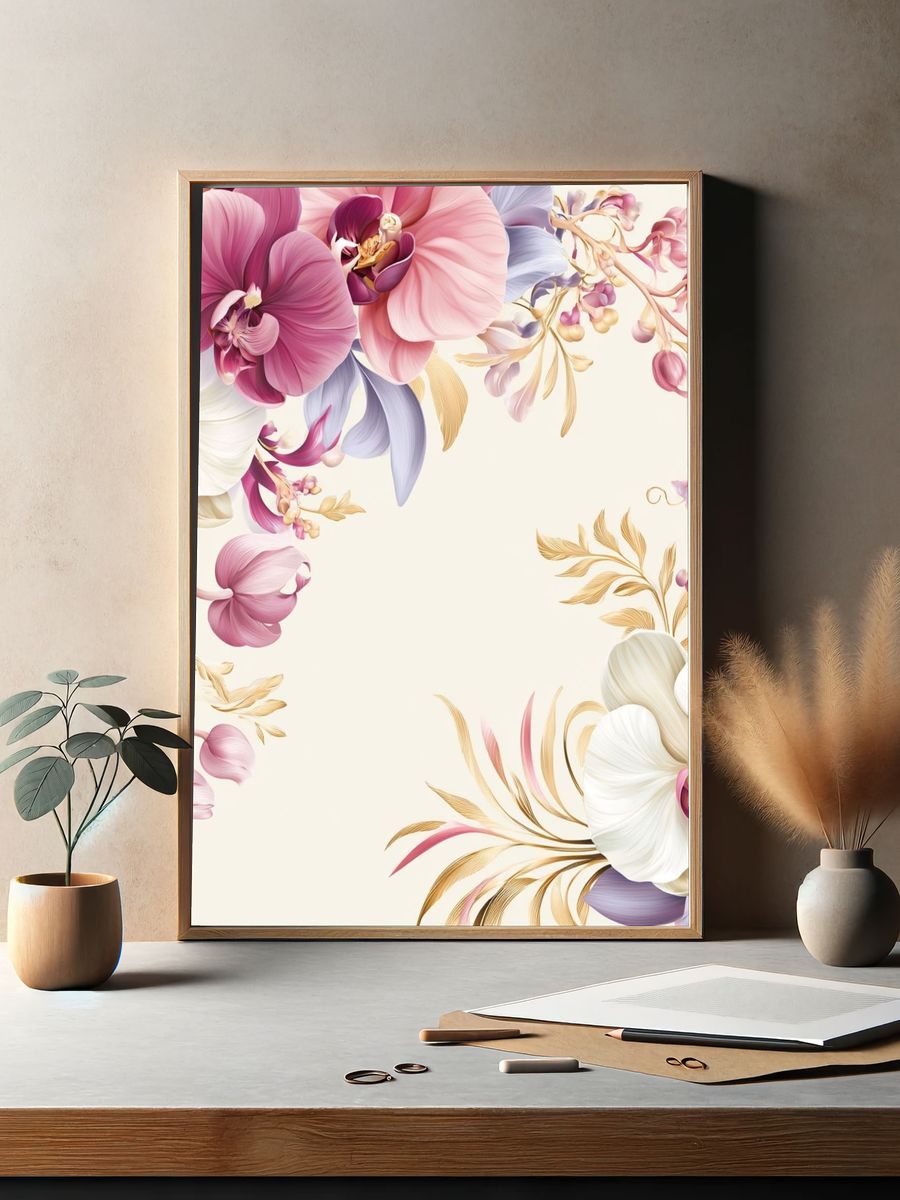 Pastel Orchid Floral Print. — room view 2