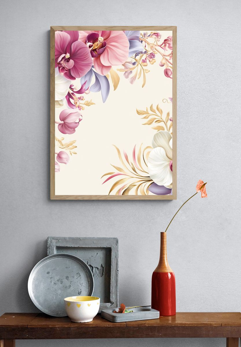 Pastel Orchid Floral Print. — room view 3
