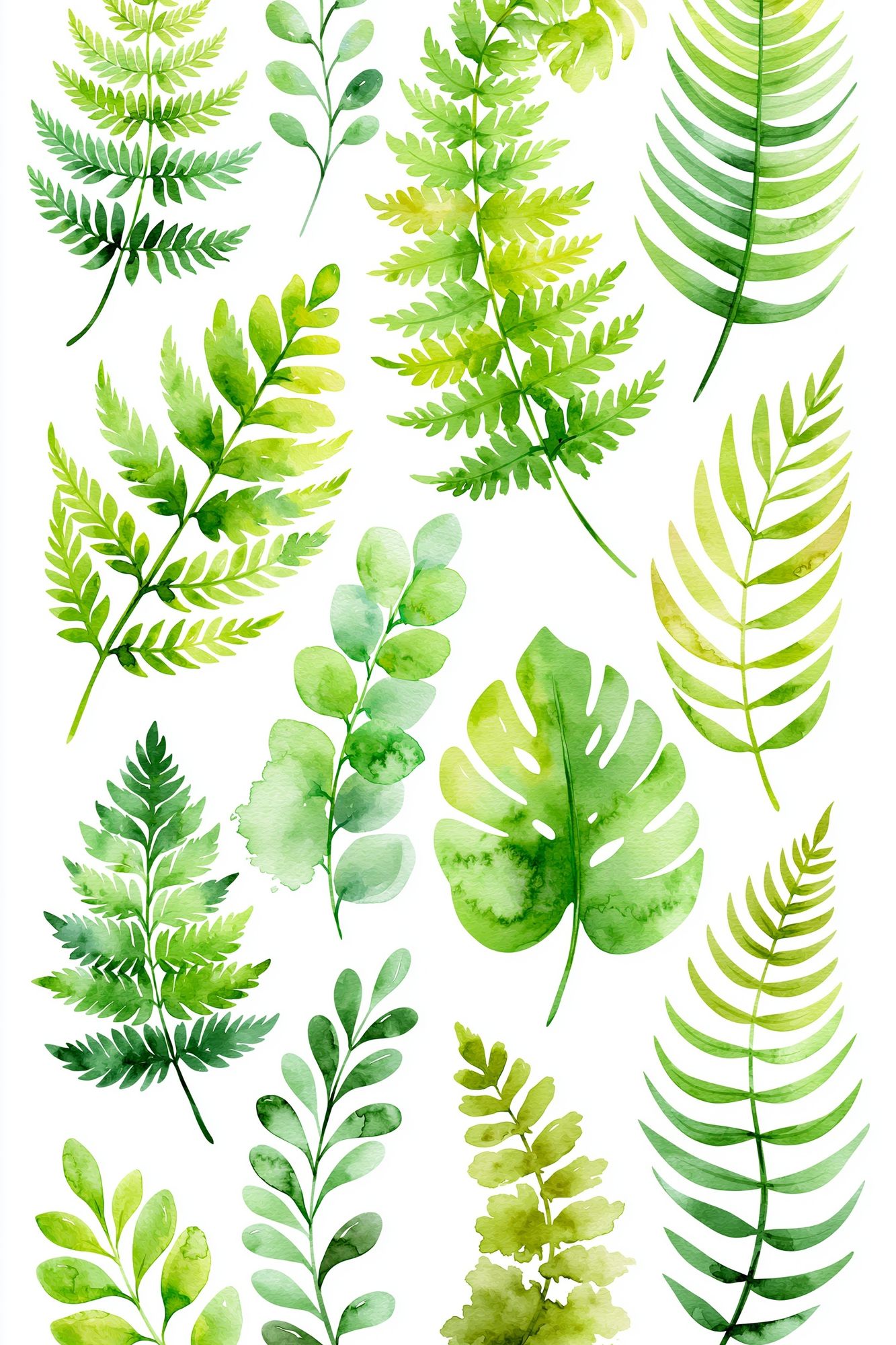 Green Leaf Watercolor Botanical Poster. poster — botanical art