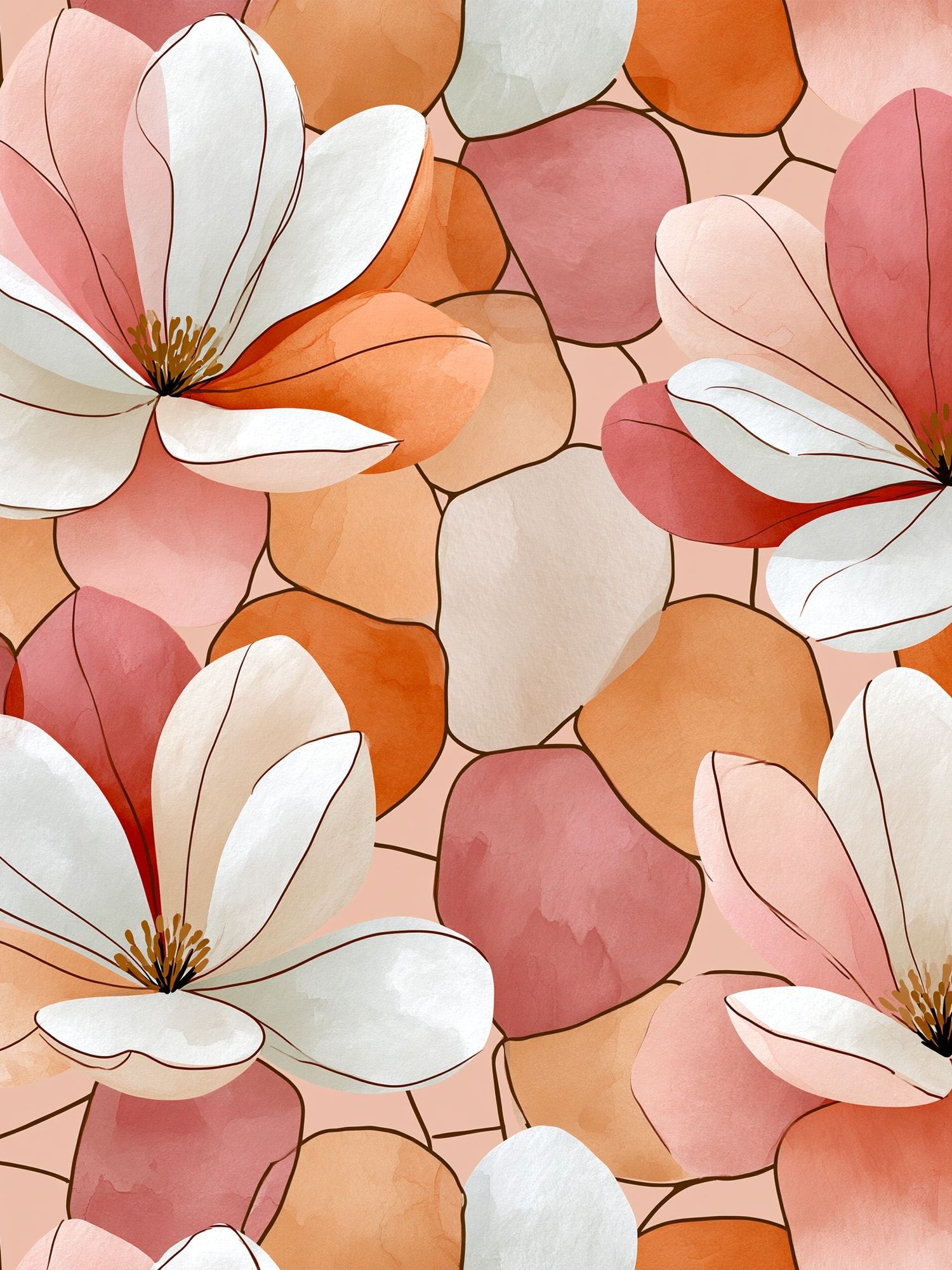 Blush Magnolia Bloom Botanical Print. poster detail