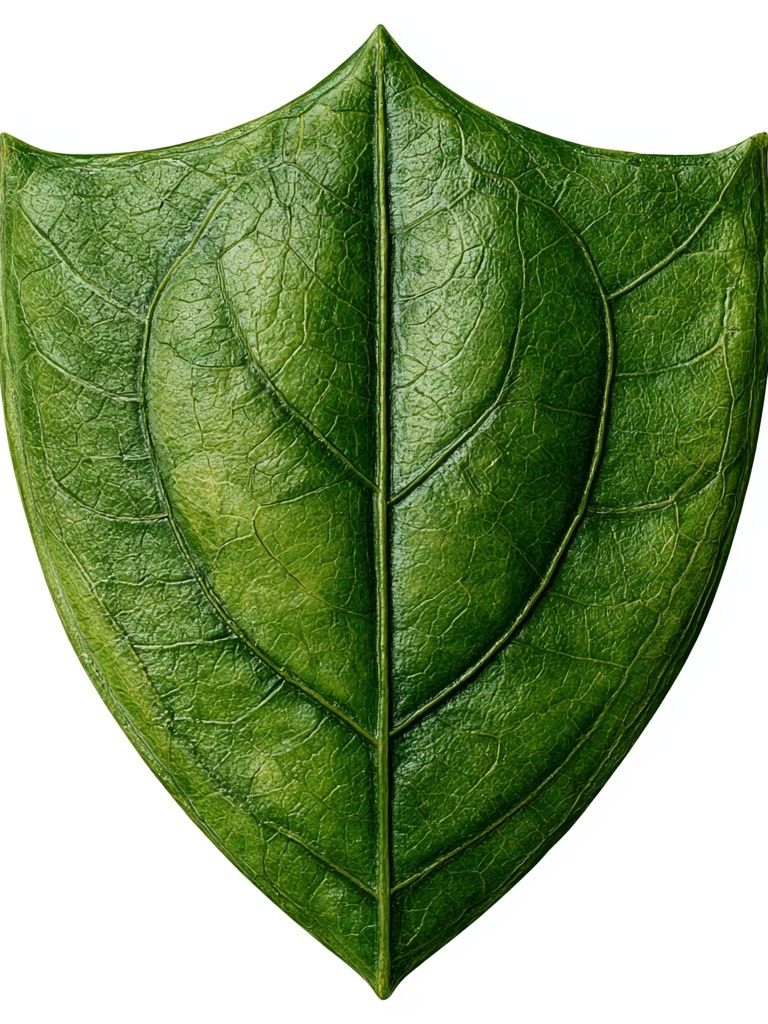 Green Leaf Shield Botanical Print. poster detail
