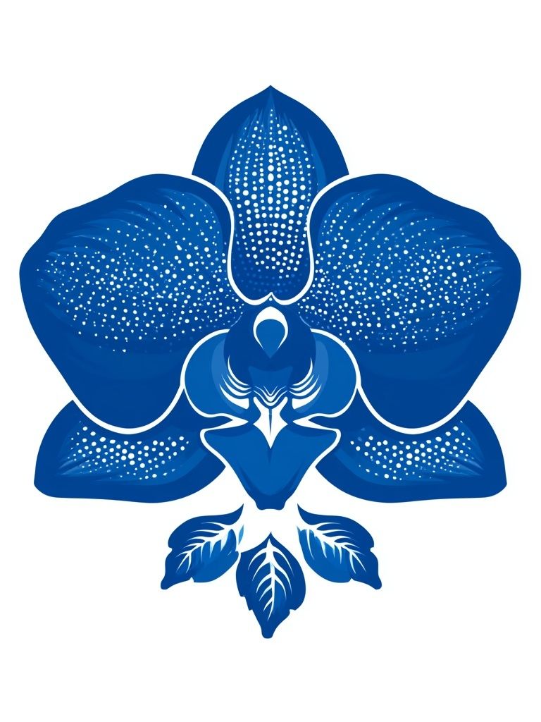 Blue Orchid Botanical Print. poster — botanical art