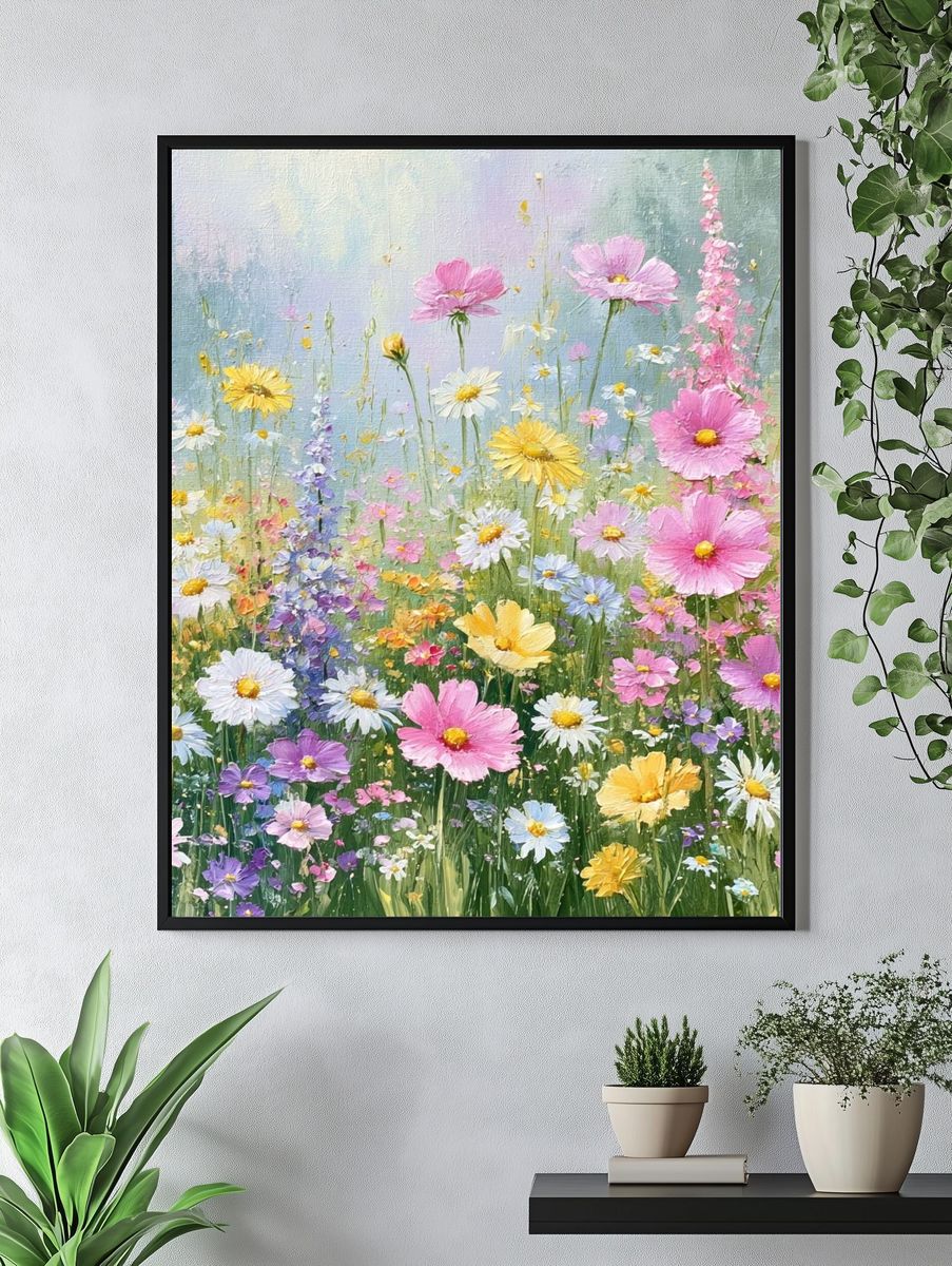 Pastel Wildflower Meadow Print. — room view 4