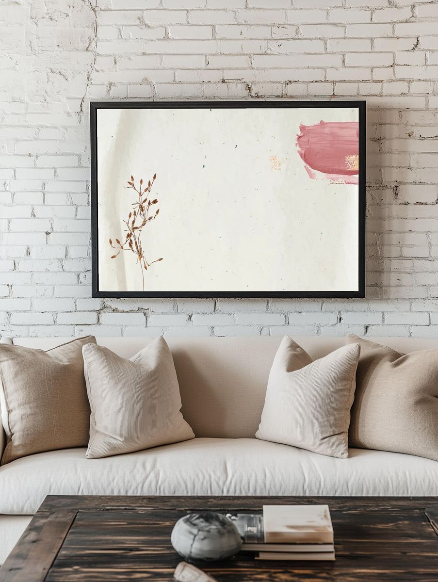 Floral decorated pink bush stroke. — room view 1