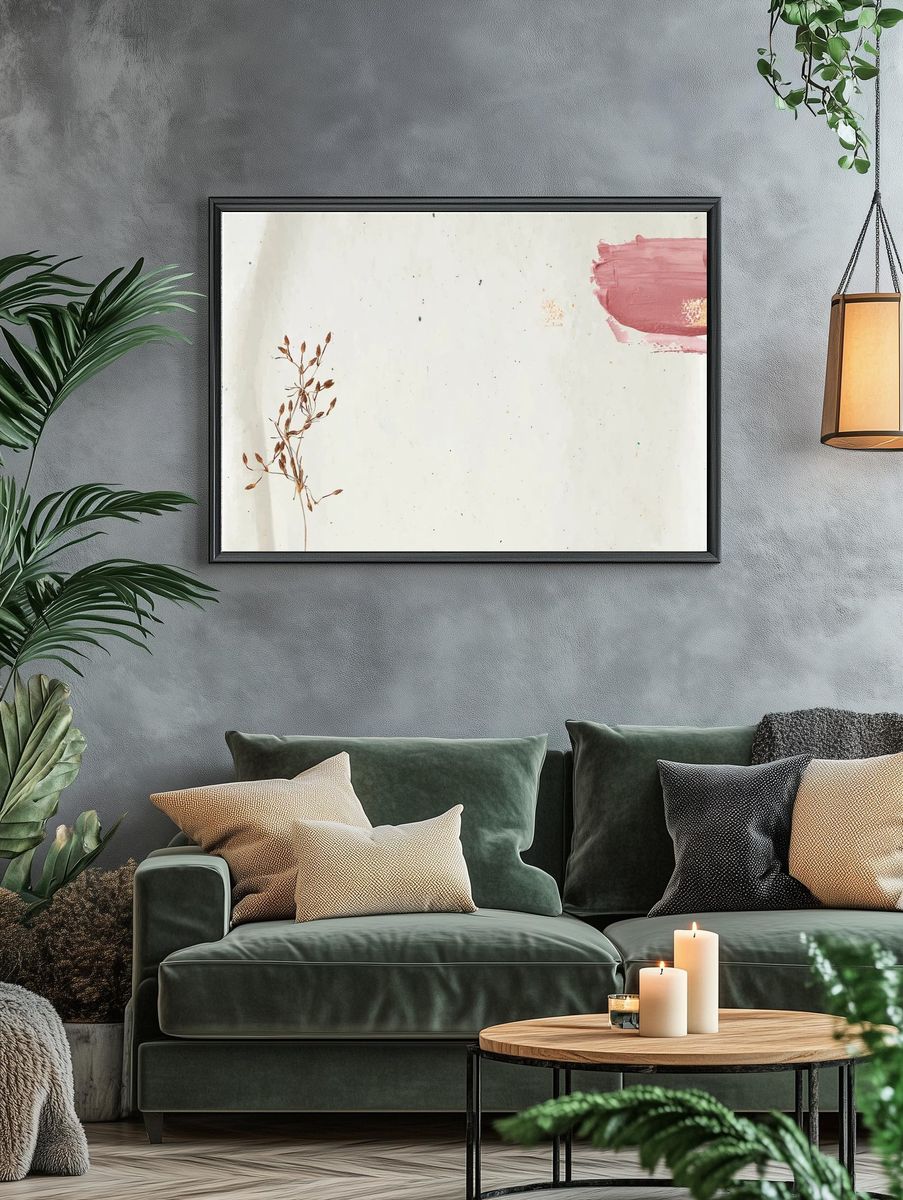 Floral decorated pink bush stroke. — room view 4