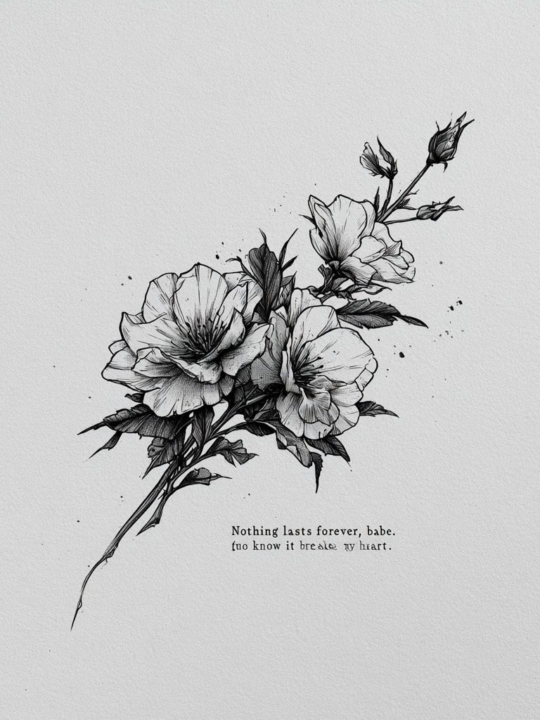 Floral Quote Typography Print. poster detail