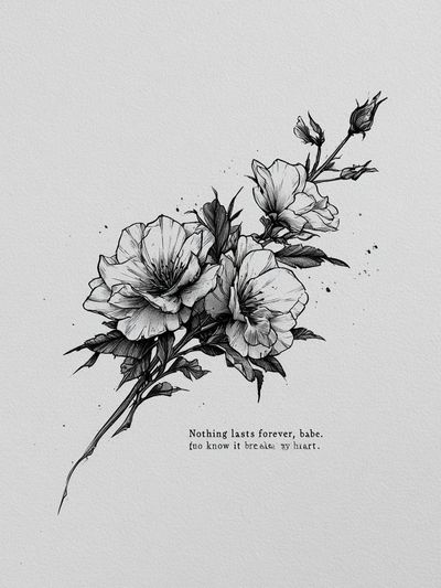 Floral Quote Typography Print. poster print