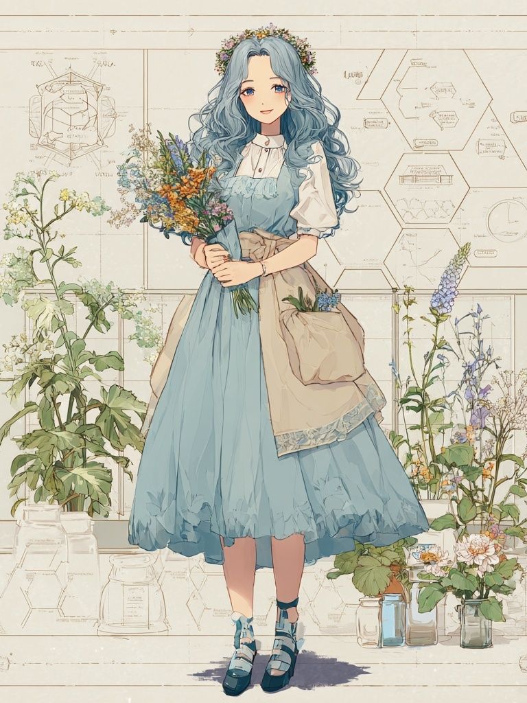 Botanical Girl — Illustration Print. poster — illustration art