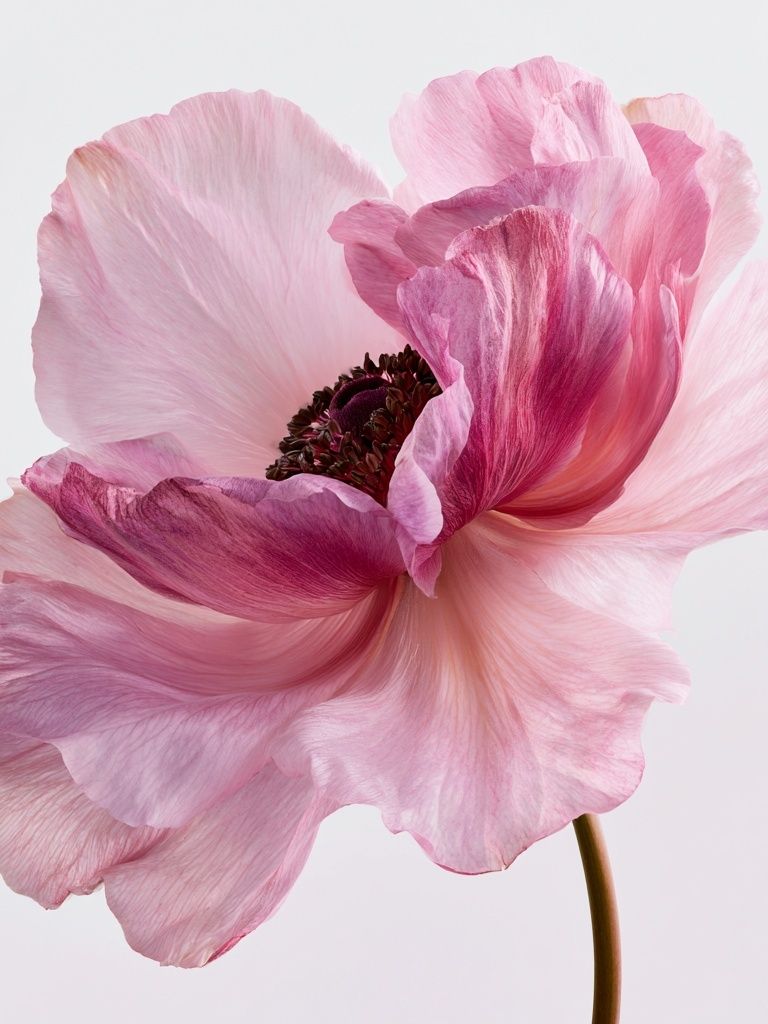Pink Anemone Botanical Print. poster — botanical art