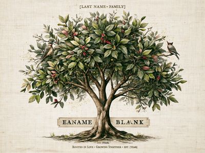 Family Tree Botanical Print. poster