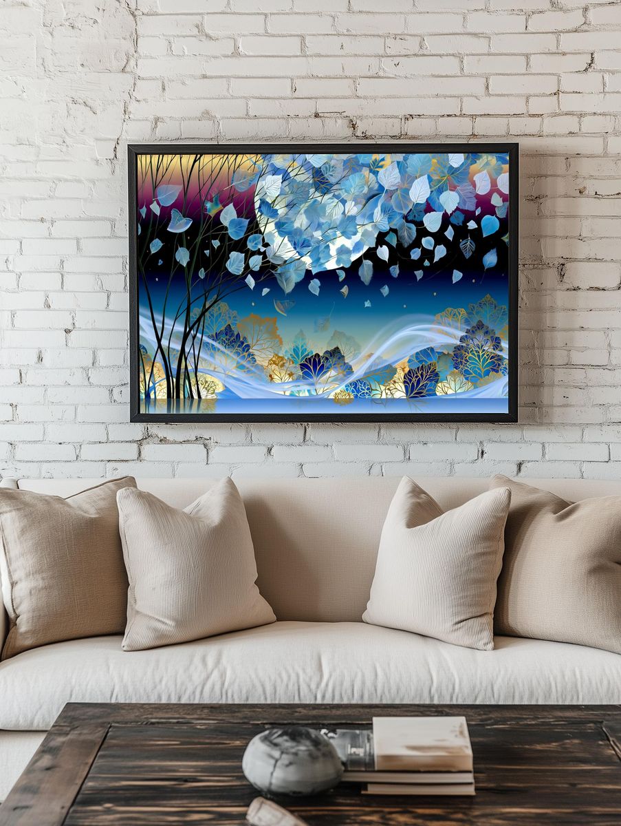 Floating Leaves Dreamscape Poster. room preview