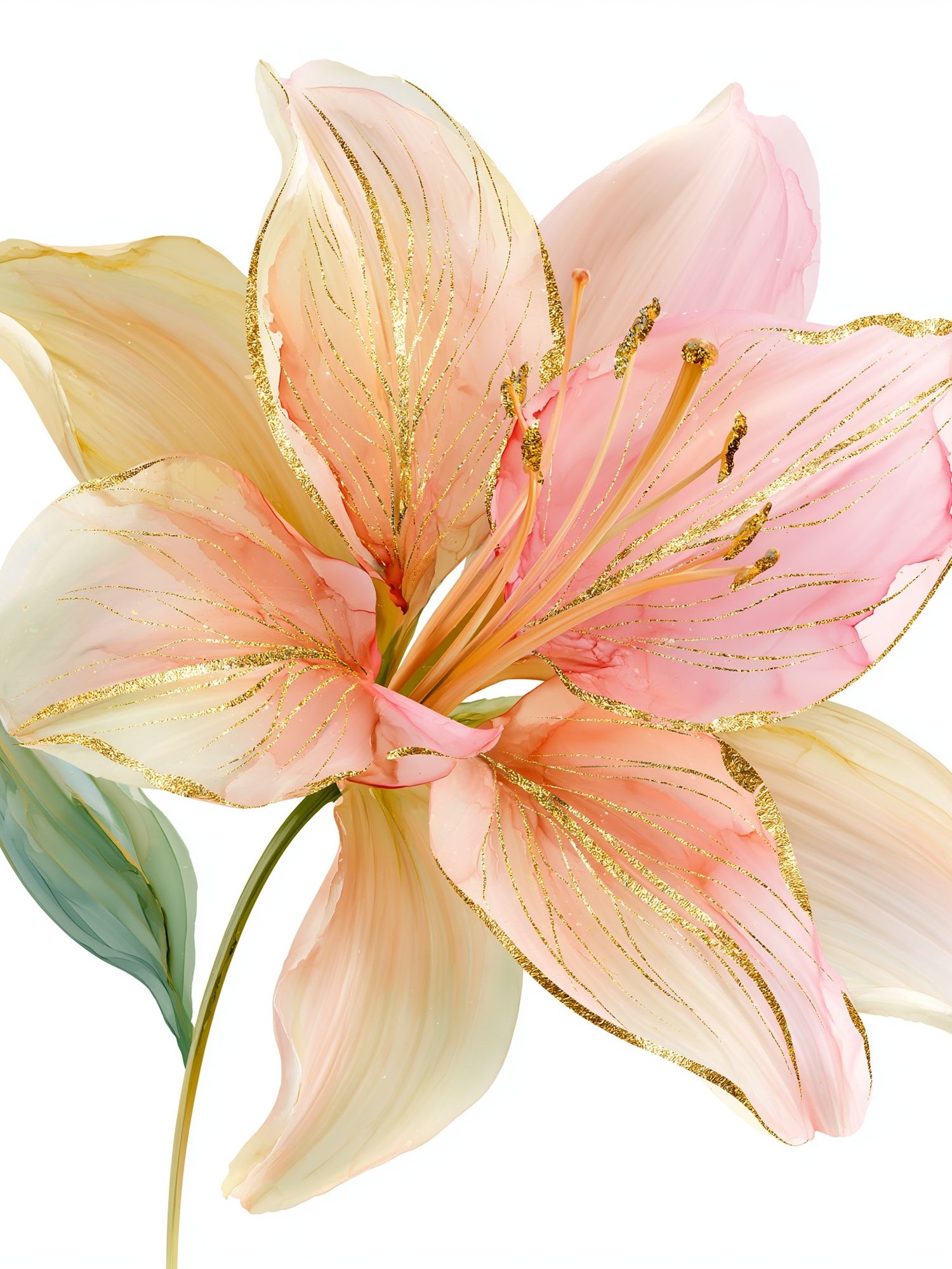 Pastel Lily Bloom Print. poster detail