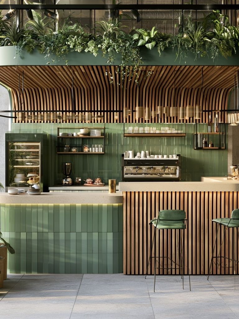 Botanical Cafe Interior Photography Poster. poster — photography art