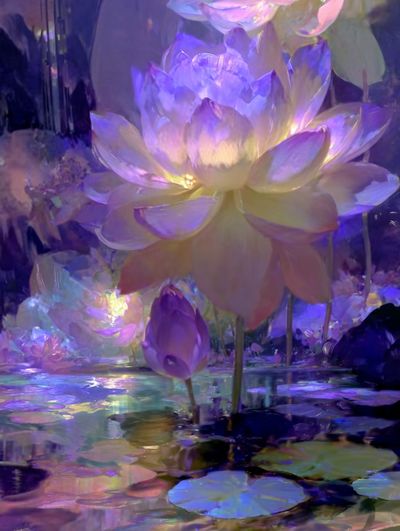 Luminous Lotus Bloom Print. poster print