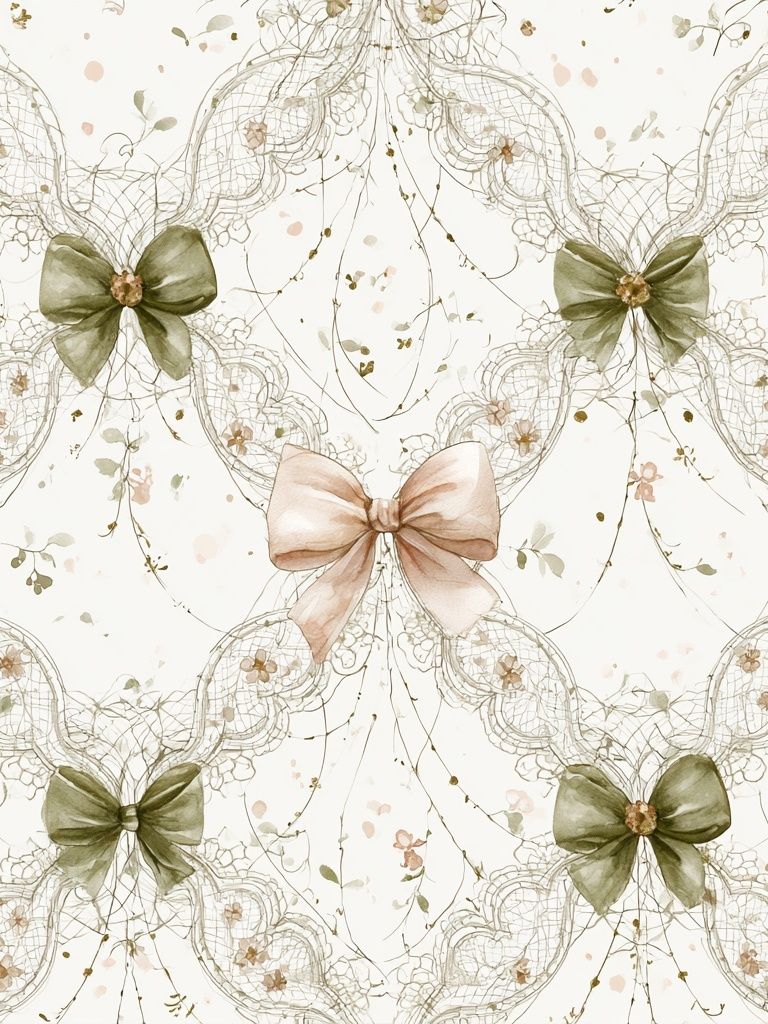 Lace Bow Botanical Print. poster detail