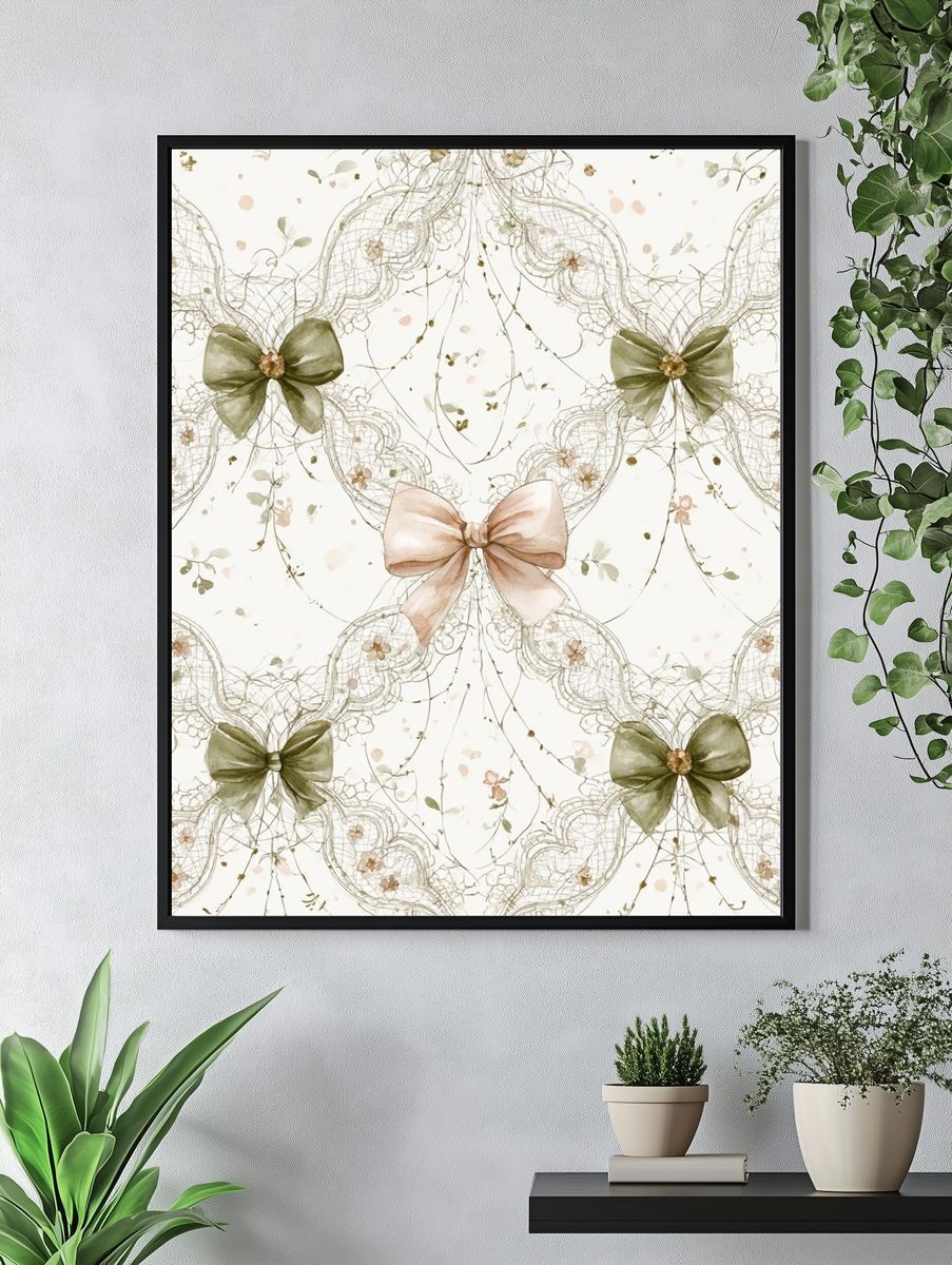 Lace Bow Botanical Print. — room view 4