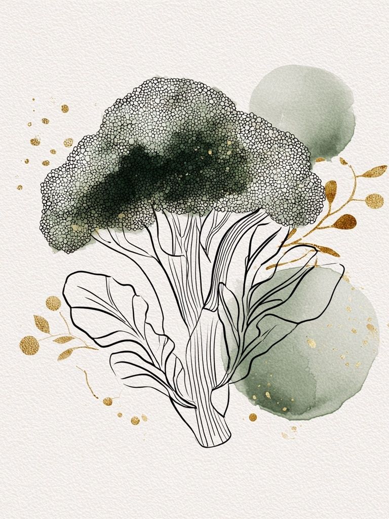 Broccoli Botanical Illustration Poster. poster — botanical art