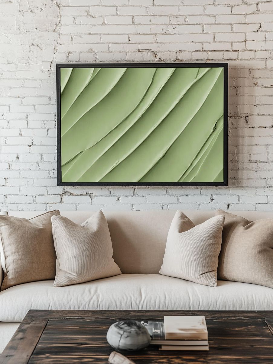 Matcha frosting texture background close-up. — room view 1