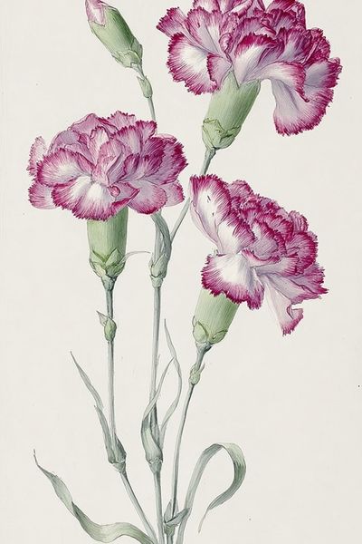 Pink Carnations Botanical Print. poster print