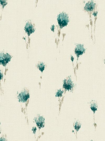 Teal Floral Pattern Print. poster