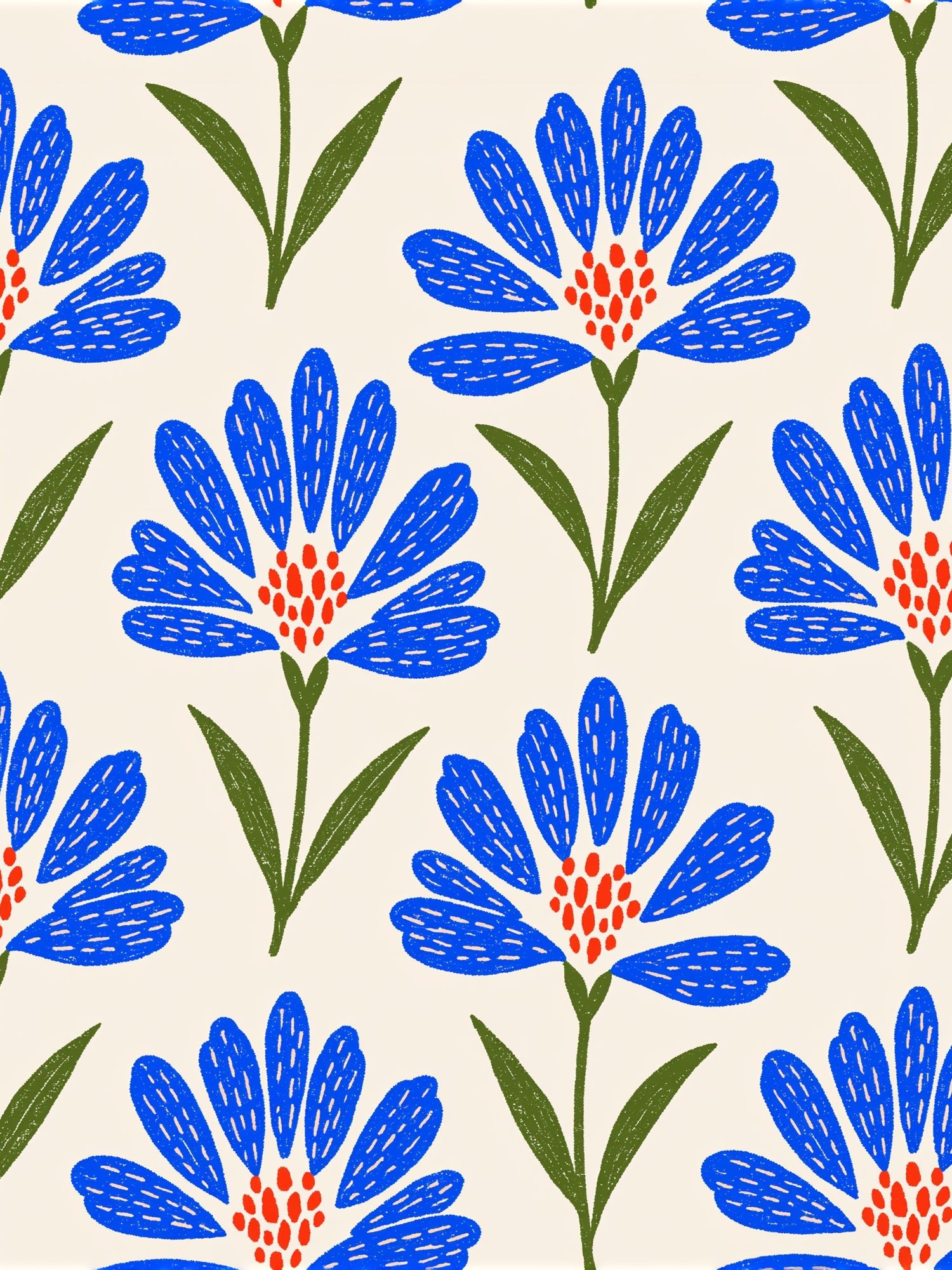 Blue Floral Pattern Print. poster — botanical art