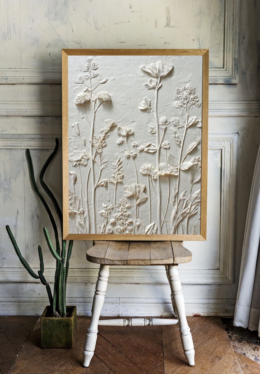 Pressed Wildflowers Botanical Print. room preview