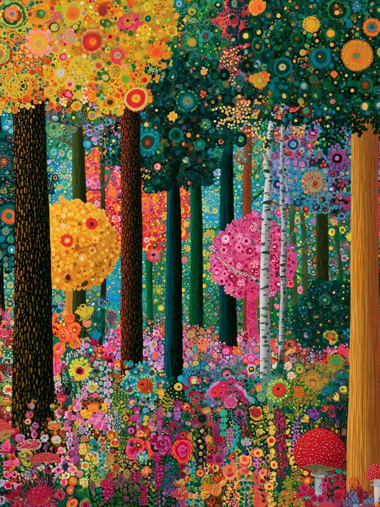 Enchanted Floral Forest Print. poster detail