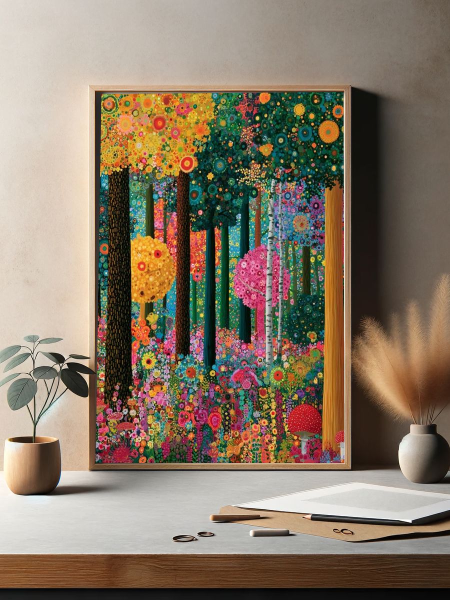 Enchanted Floral Forest Print. — room view 2
