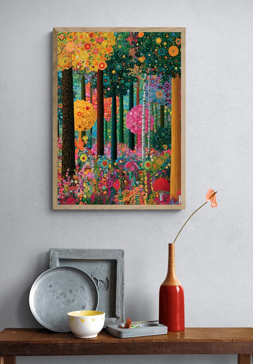 Enchanted Floral Forest Print. — room view 3