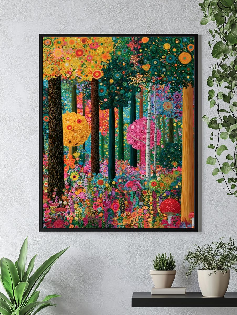 Enchanted Floral Forest Print. — room view 4