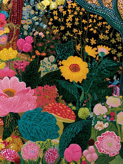 Tropical Floral Garden Illustration Poster. poster