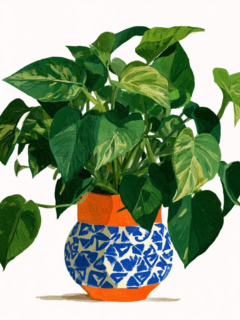 Potted Philodendron Botanical Print. poster — botanical art