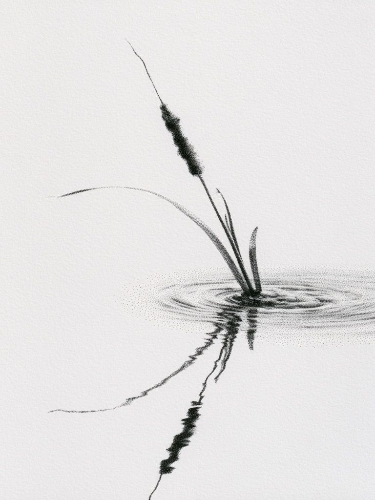 Ink Reed Reflection Print. poster detail