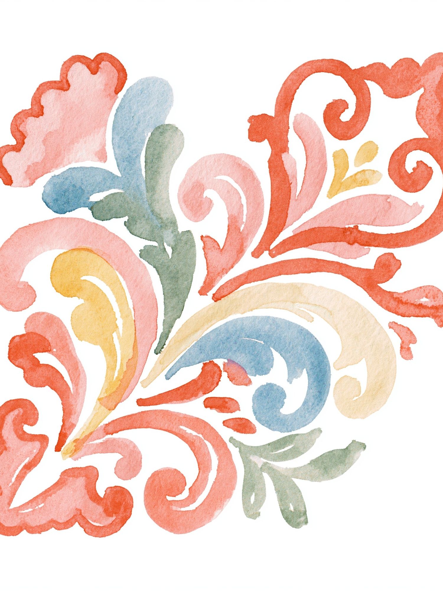 Pastel Floral Watercolor Print. poster detail