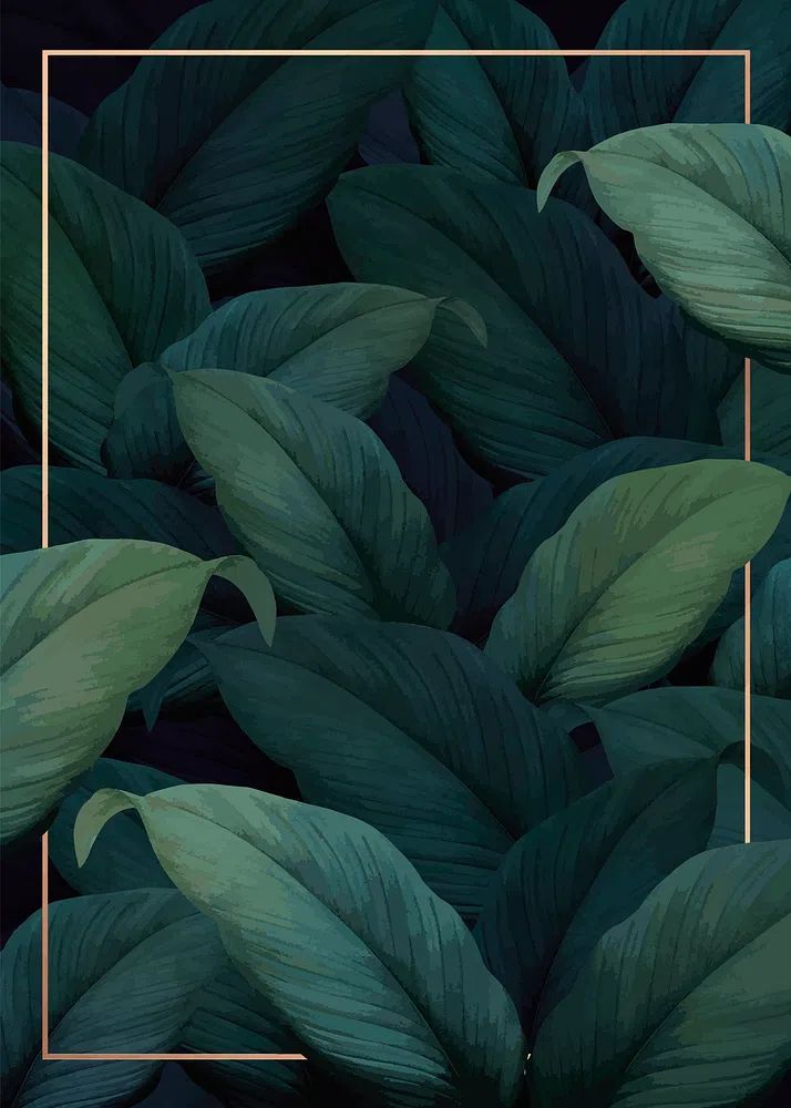 Green tropical leaves patterned poster. poster detail