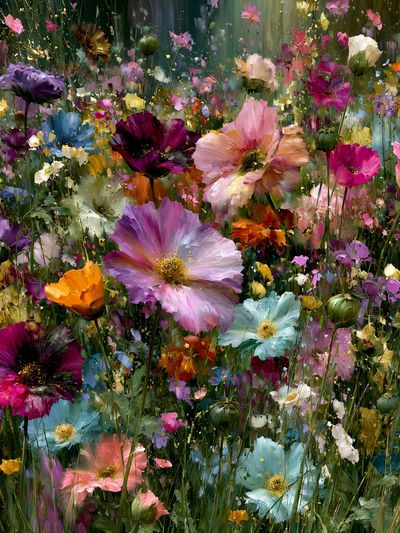 Wildflower Meadow Floral Print. poster