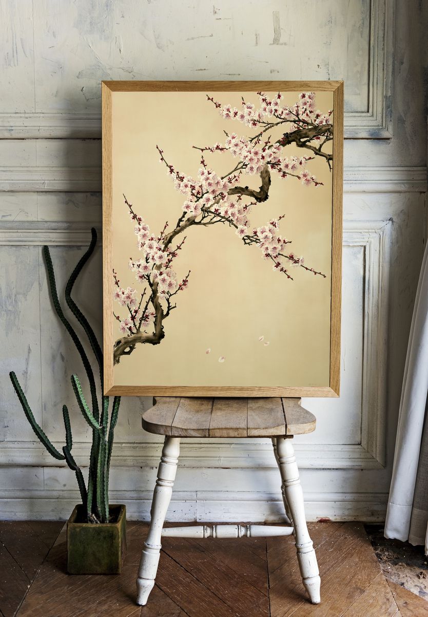Cherry Blossom Branches Botanical Print. — room view 1