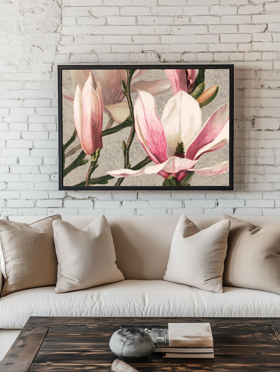 Vintage flower desktop wallpaper, background. room preview
