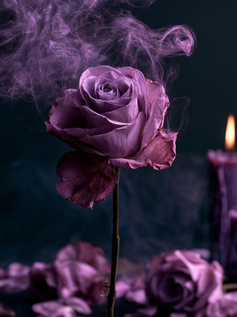 Purple Rose Candlelight Poster. poster detail
