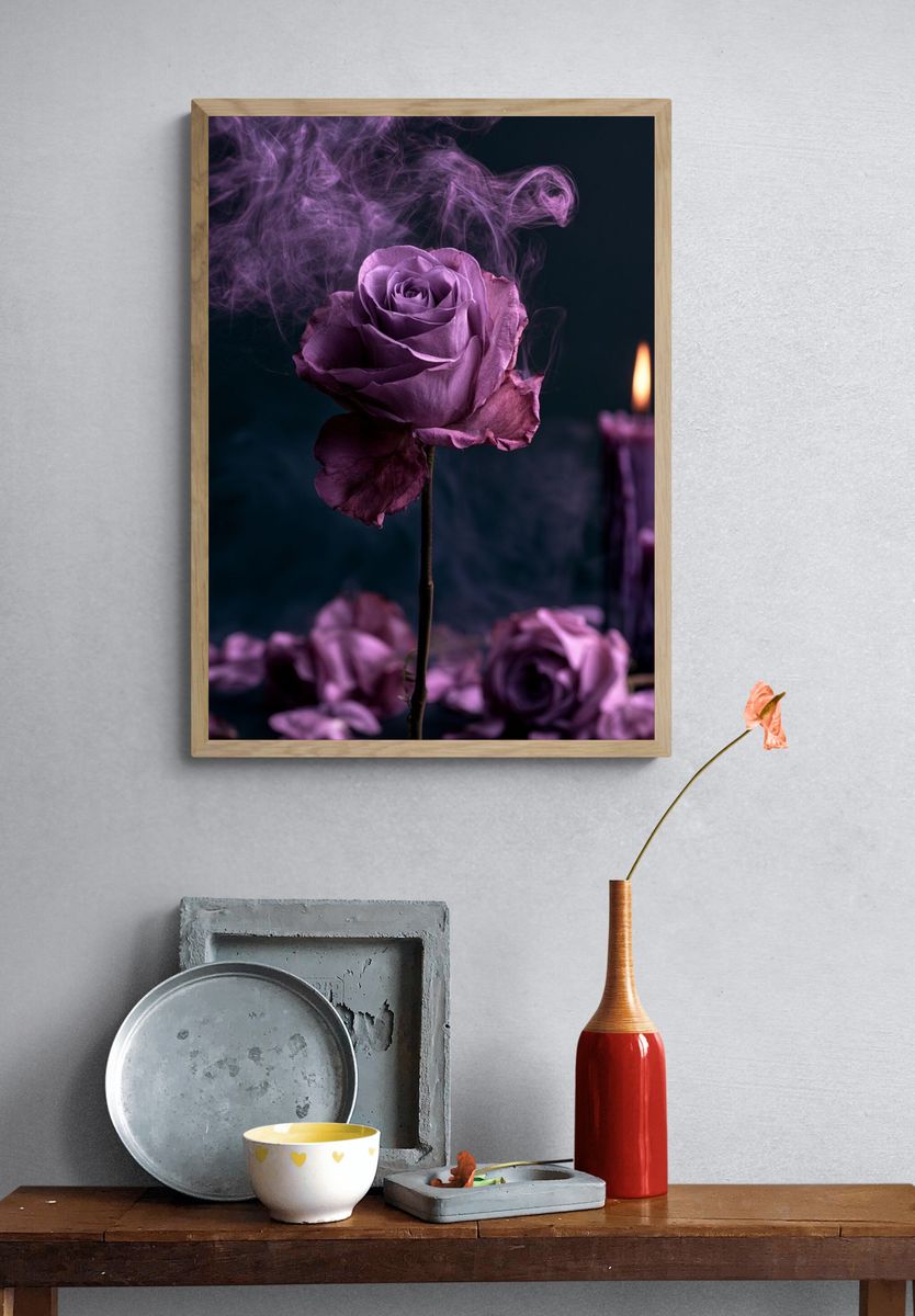Purple Rose Candlelight Poster. — room view 3