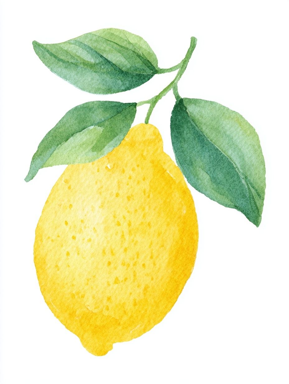 Watercolor Lemon Botanical Print. poster — botanical art