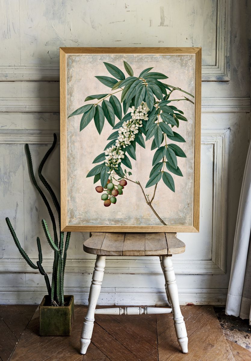 Botanical Branch Study Print. — room view 1